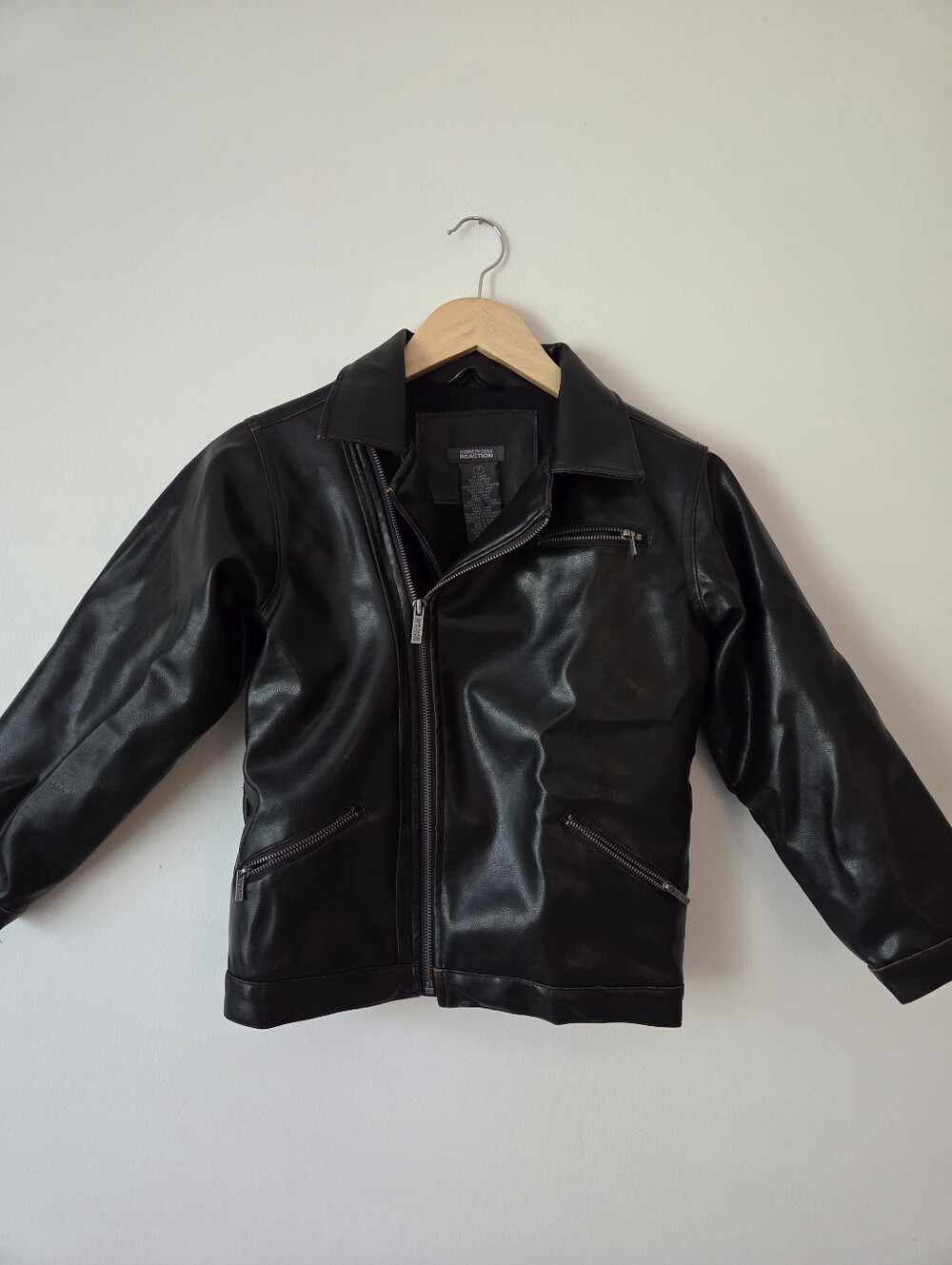 Kenneth Cole Reaction Boy's Faux Leather Moto Jacket size 7